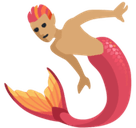 Merman Emoji with Medium Skin Tone, Facebook style