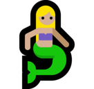 Merperson Emoji with Medium-Light Skin Tone, Microsoft style