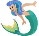 Merperson Emoji with Medium-Light Skin Tone, Facebook style