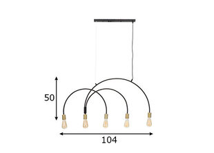 Laelamp Glam, kuldne/must hind ja info | Rippvalgustid | hansapost.ee