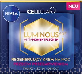 Kreem pigmendilaikude vastu Nivea Cellular Luminous 630 Anti-Spot, 50ml hind ja info | Näoõlid, ampullid ja seerumid | hansapost.ee