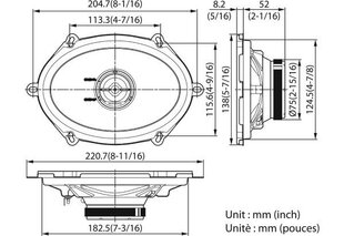 Kenwood KFC-PS5796C koaksiaalsed autokõlarid 12,5x17,5 cm /5x7", 3-suunalised hind ja info | Autokõlarid | hansapost.ee