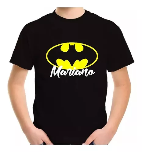 Remera Batman Niño Con Tu Nombre Regalo Cumpleaños Premium