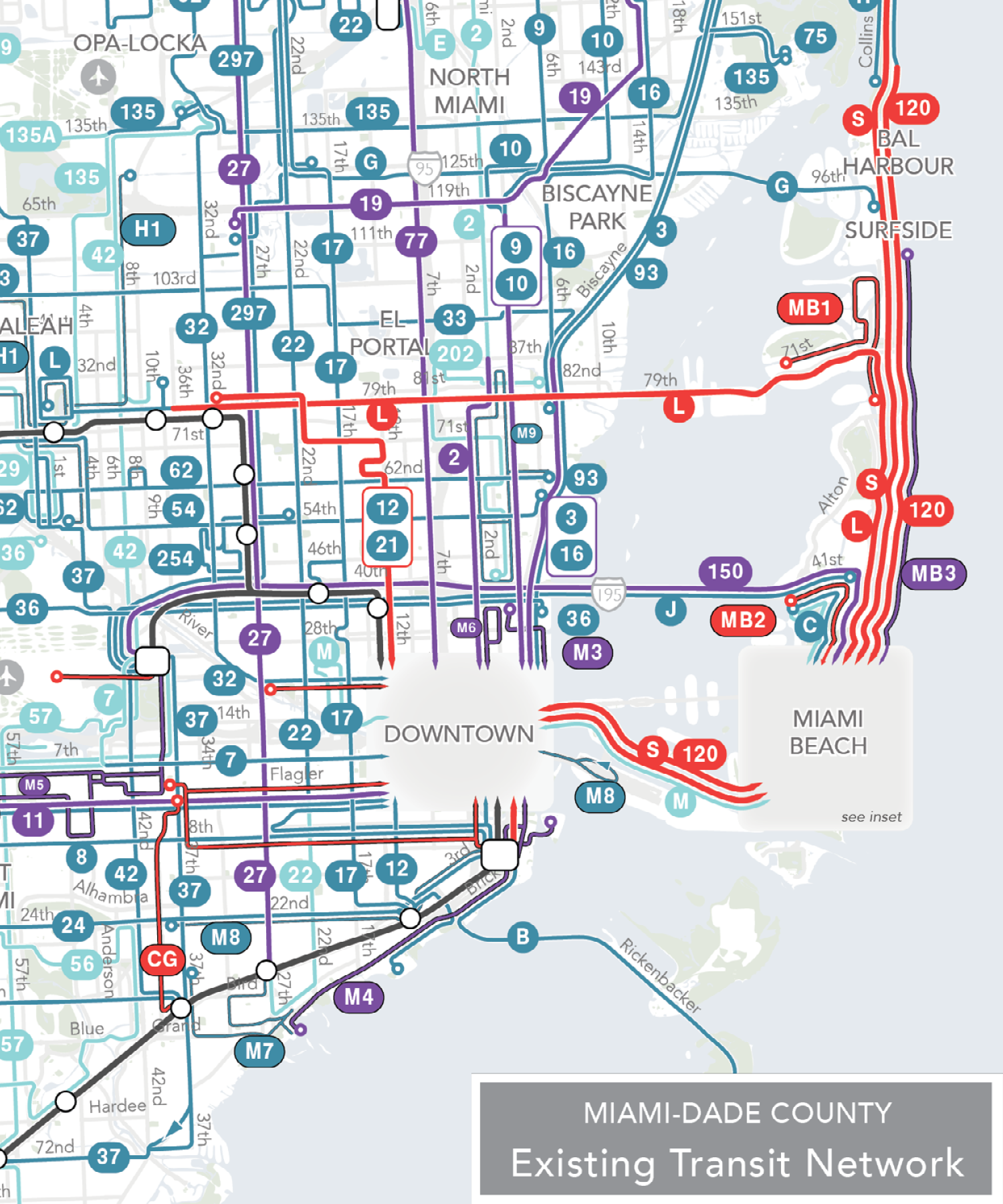 Miami Dade Metrorail Map