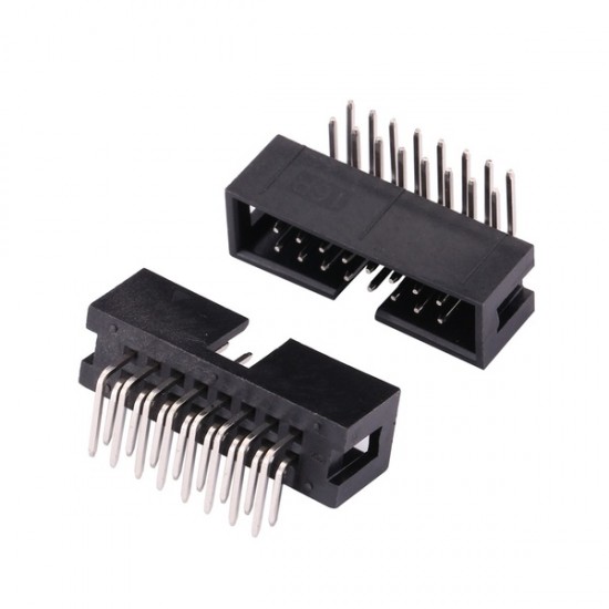 16Pin - 2x8 Shrouded Box Header - 2.54mm Pitch - Right Angle - IDC Socket 