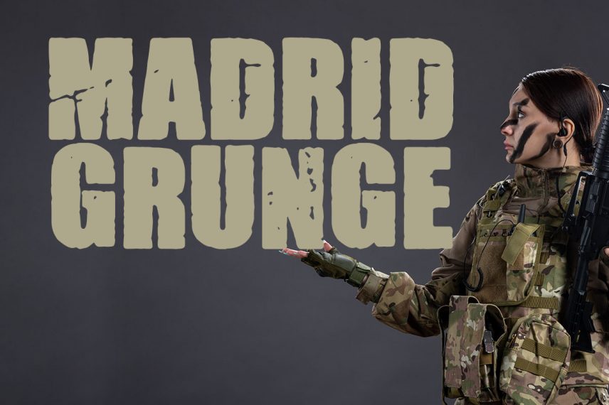 madrid grunge war font