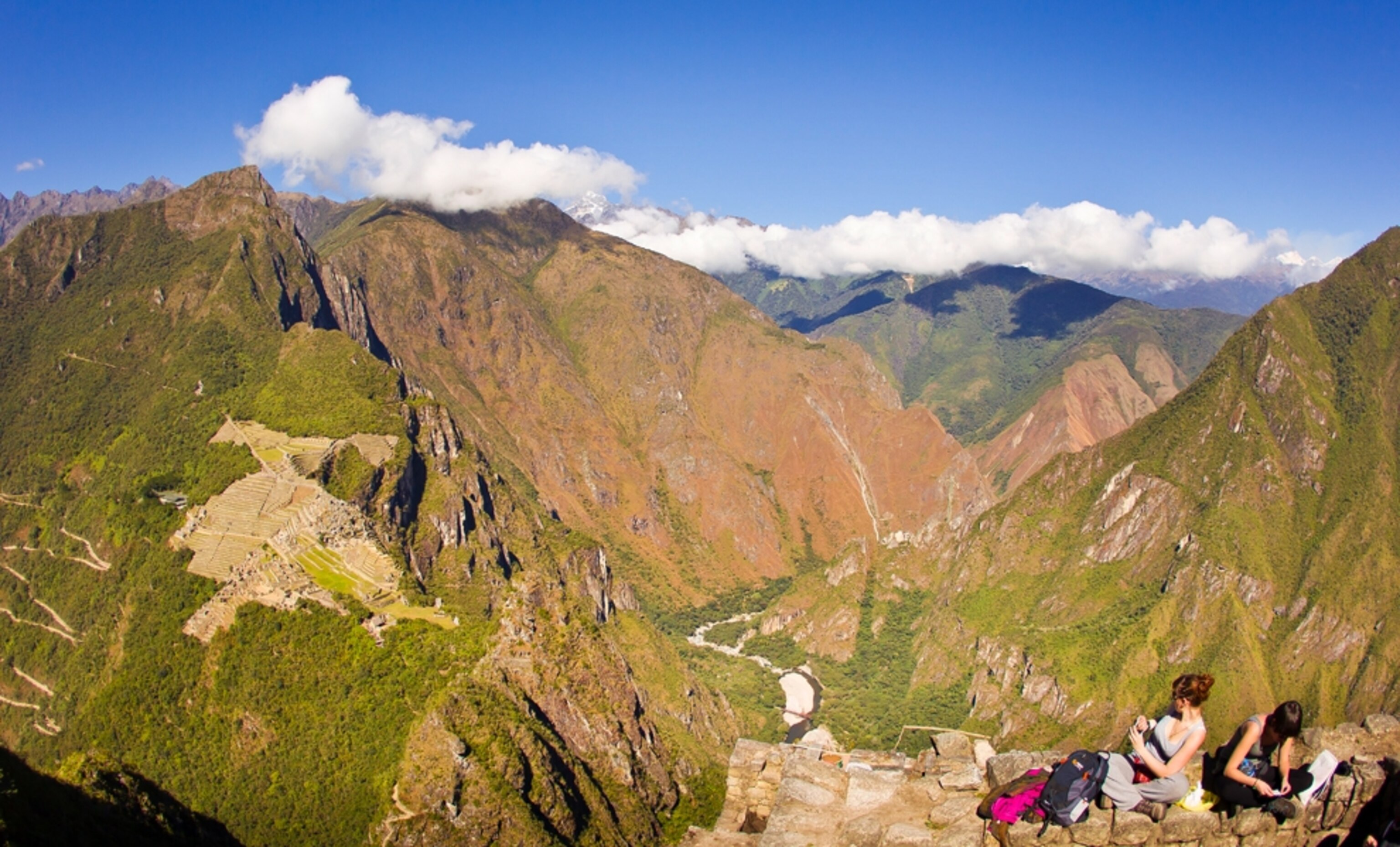 Hikers in the Andes Mountains near Machu Picchu