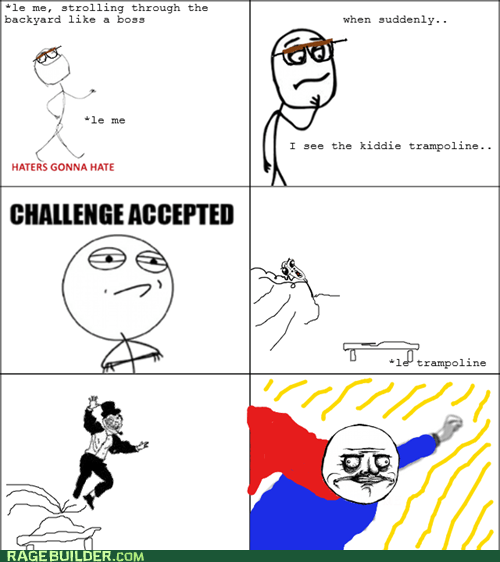 Challenge Accepted me gusta Rage Comics superman trampoline - 6452200704