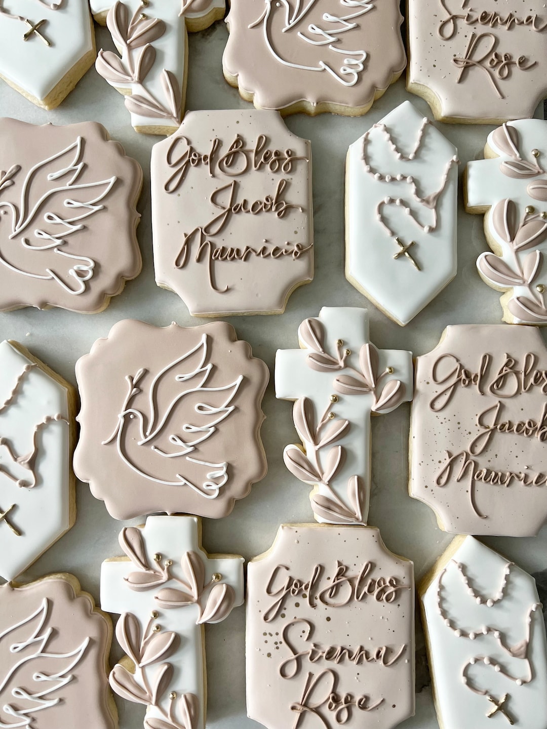 Modern Baptism Cookies Christening Cookies Mini Sugar Cookies / Boy ...