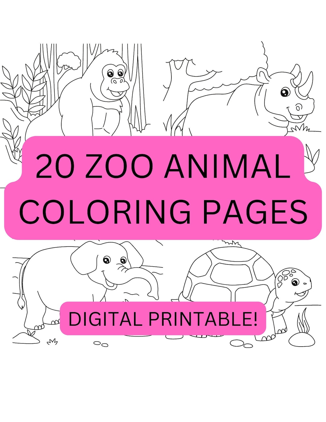 free zoo animal coloring pages for kids