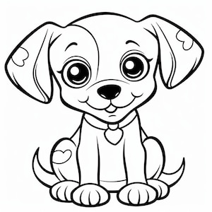 Printable Dog Coloring Pages for Kids and Adults - Etsy