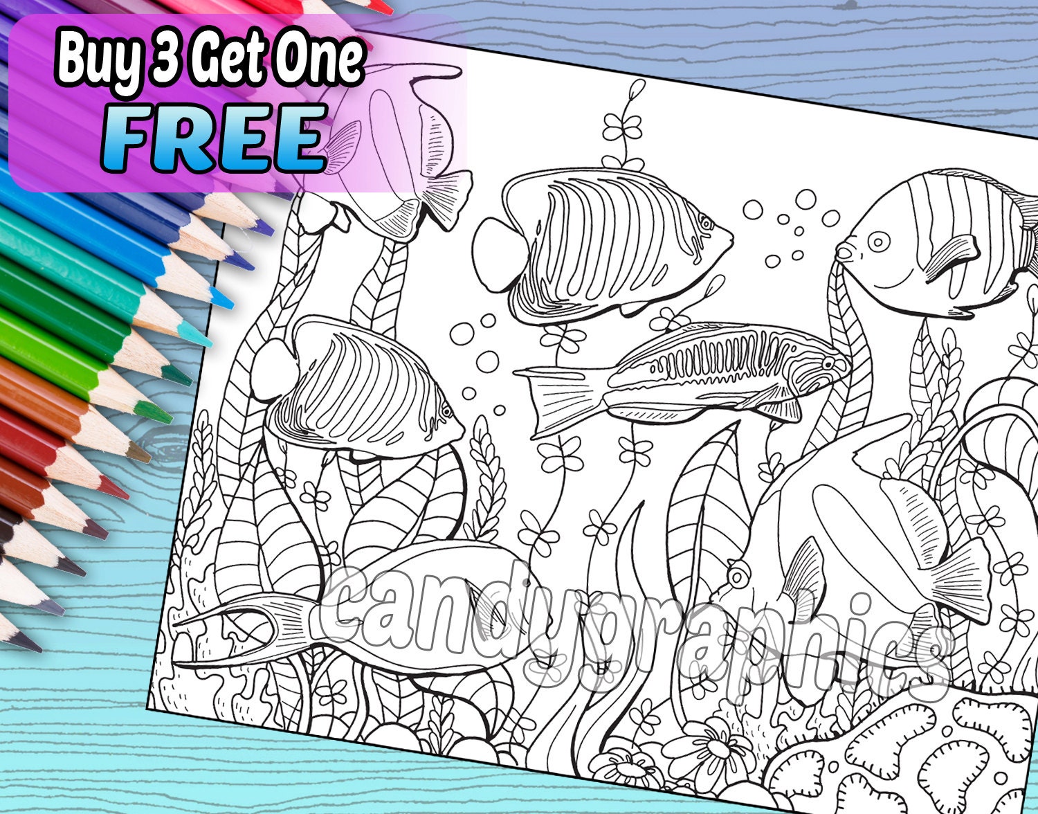 free coloring pages of ocean fish