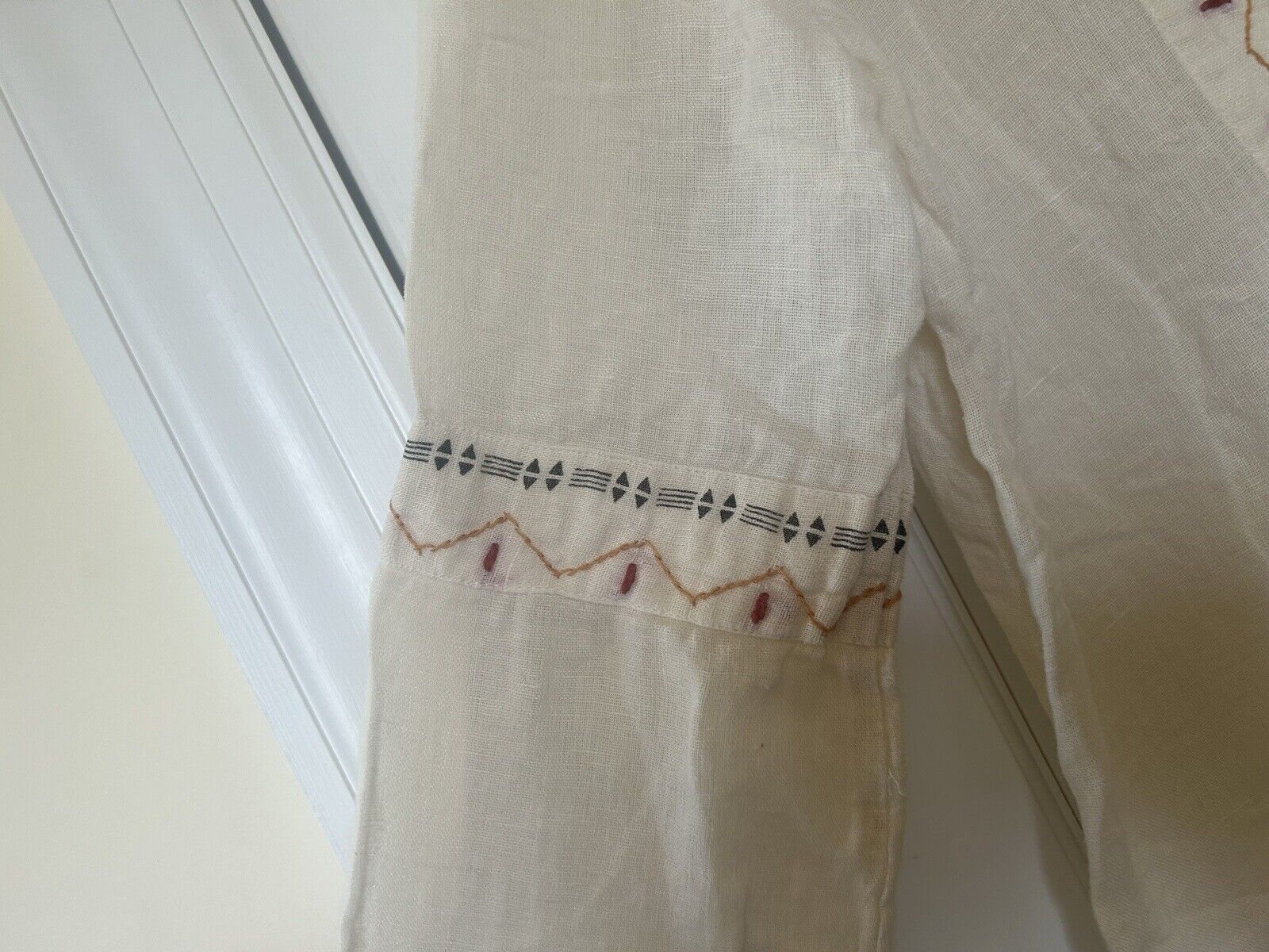 Gudrun Sjoden Linen Cotton Blend Embroidered Blou… - image 3