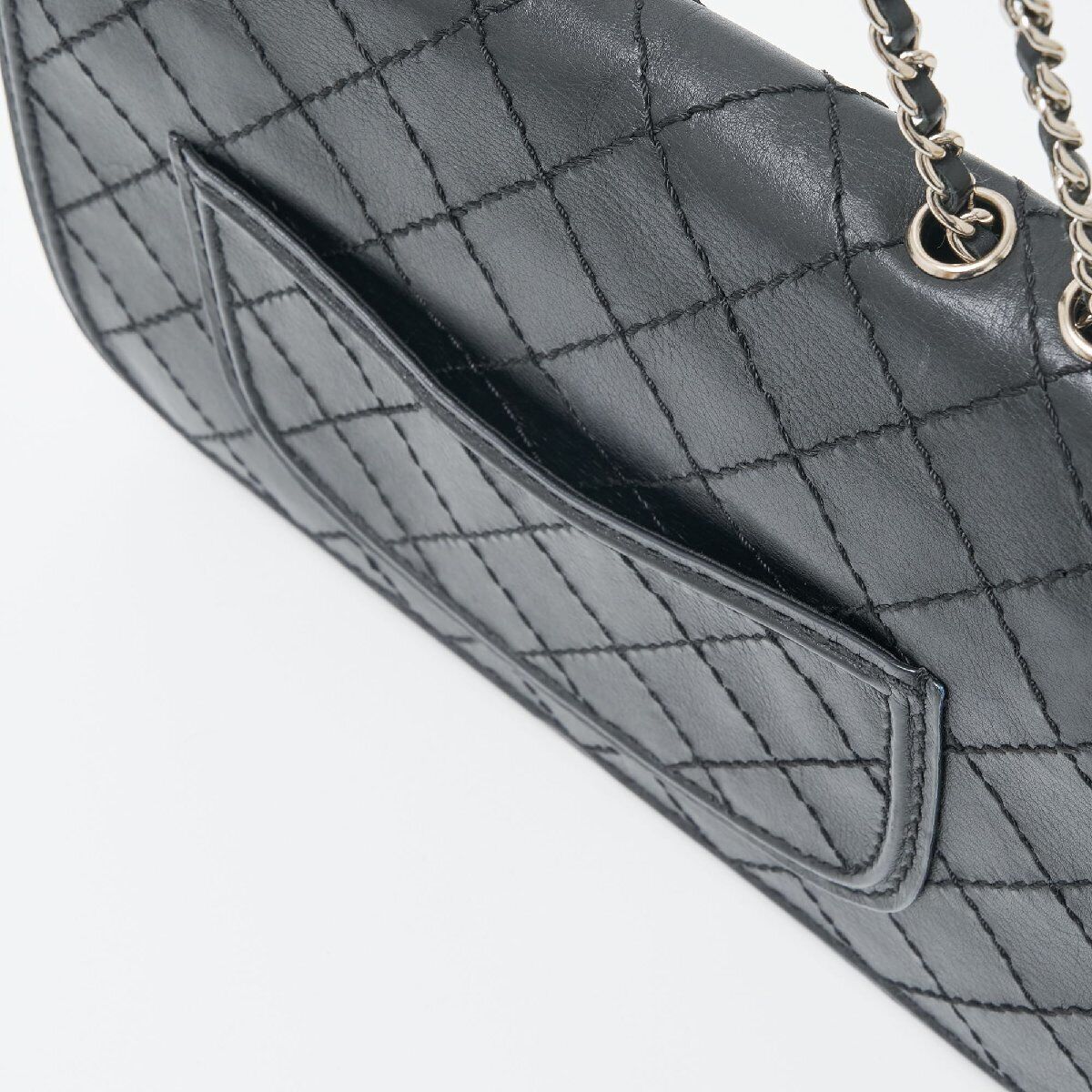 Chanel Wild Stitch Calfskin Chain Shoulder Bag Le… - image 9