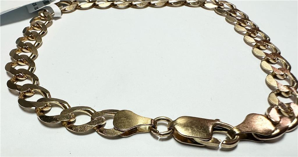 9ct yellow gold curb bracelet 9.4g - image 4