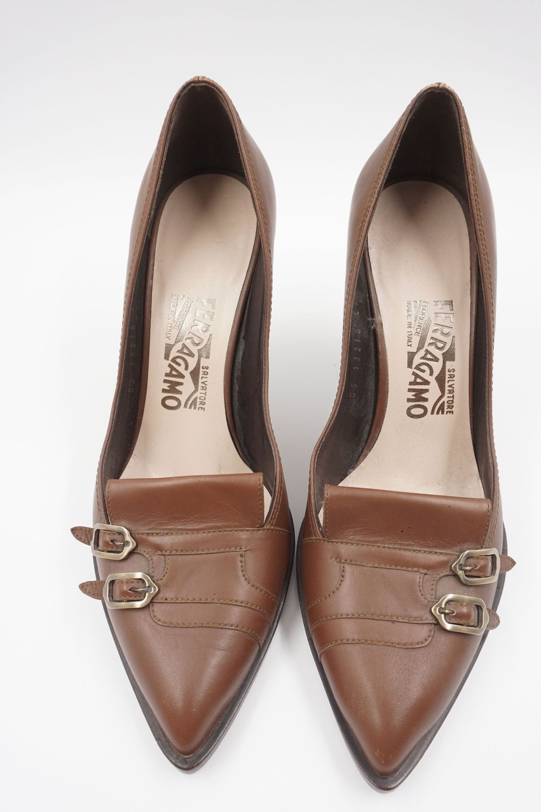 Salvatore Ferragamo Pumps Shoes EU 38.5 Brown Buc… - image 7