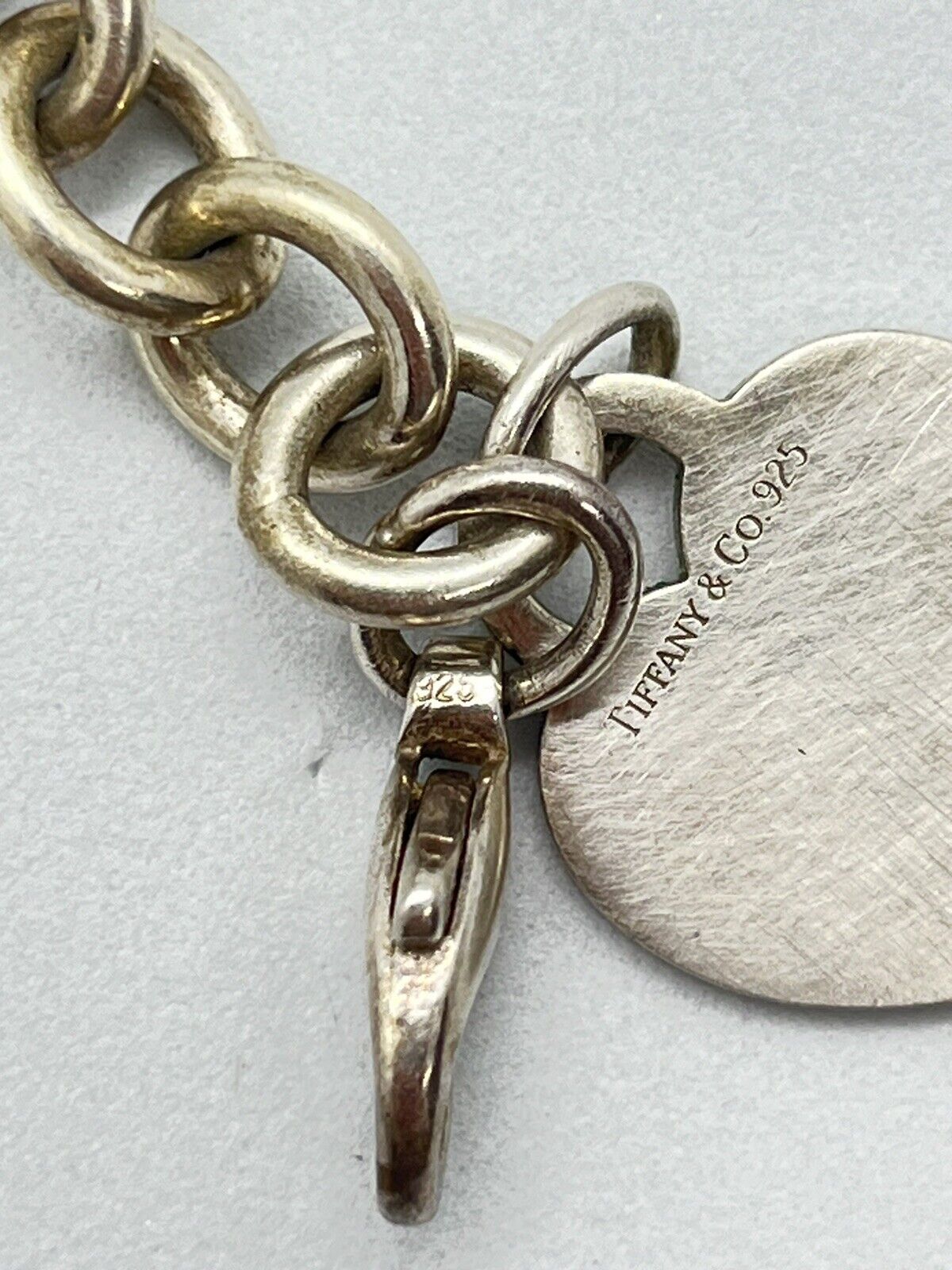 Tiffany & Co 7.5in Silver Blank Heart Tag Charm B… - image 5