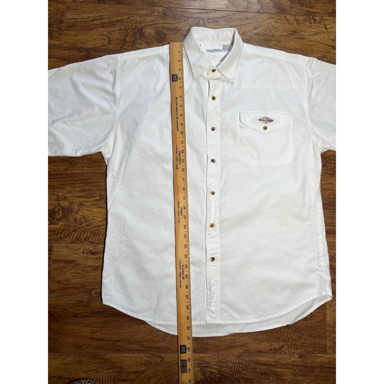 Bugle Boy Vtg Men Button Up Shirt XL White Logo E… - image 5