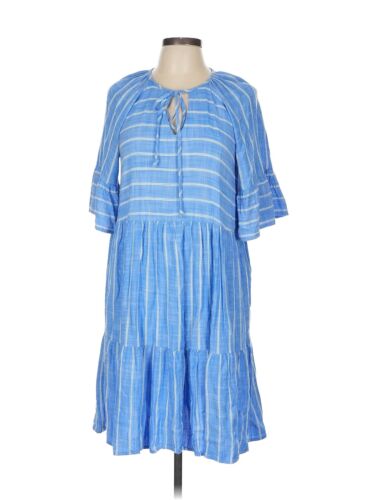 Signature by Robbie Bee Women Blue Casual Dress L - image 1