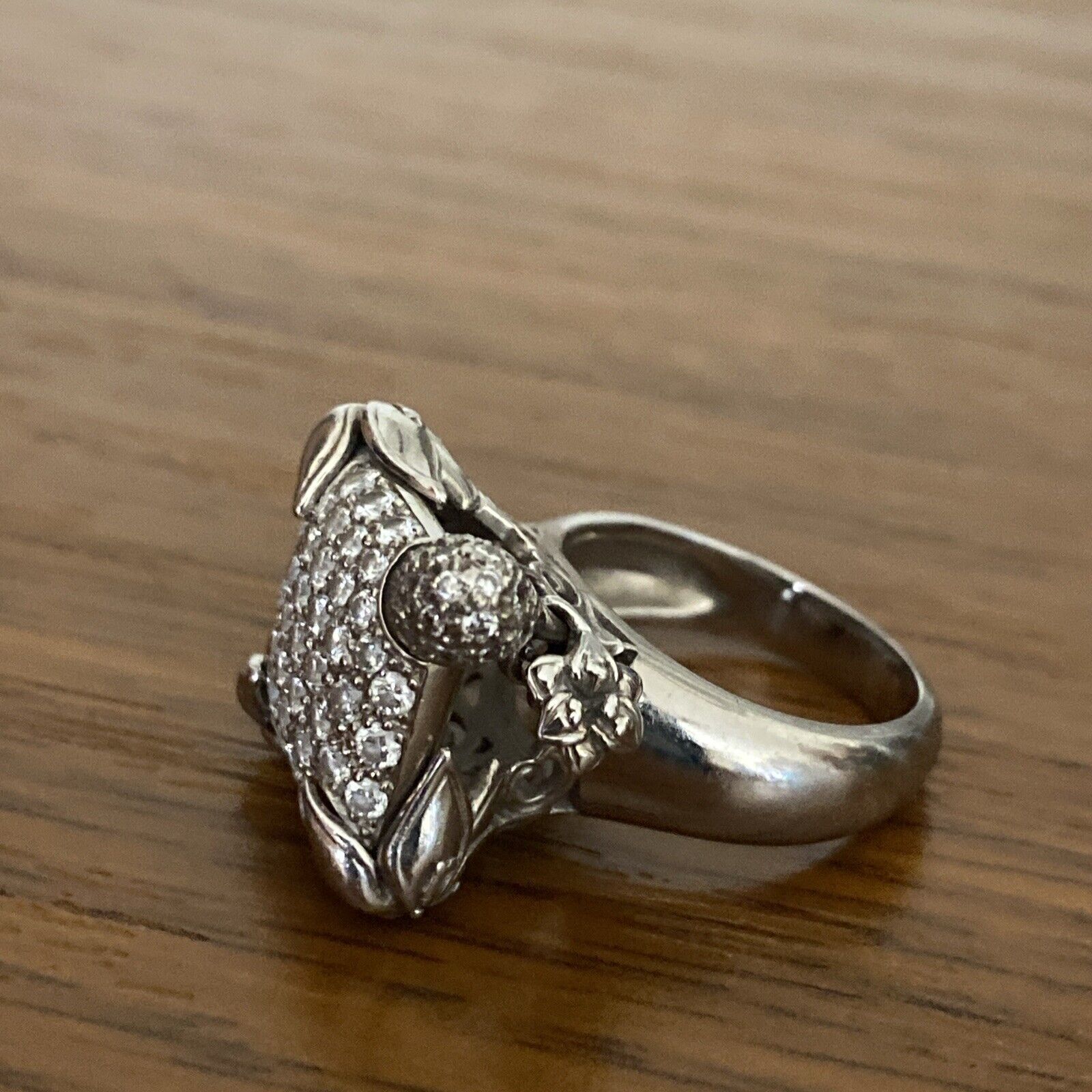 18k White Gold Diamond Carrera Y Carrera Ring - image 4