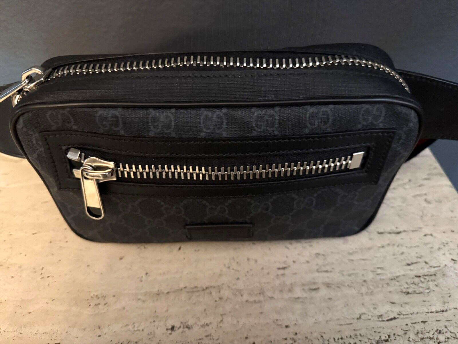 Gucci Soft GG Supreme Monogram Web Belt Bag Black… - image 1