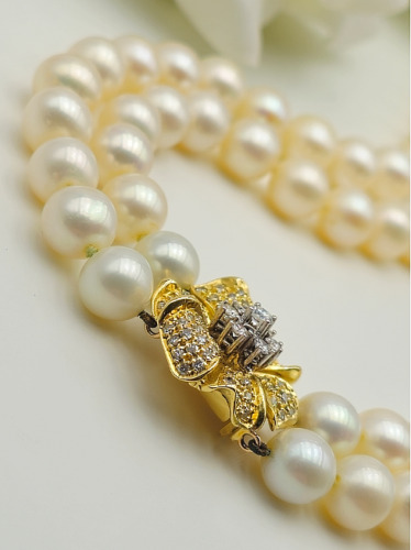 Pearl Necklace with Brilliant Clasp Freshwater Cul