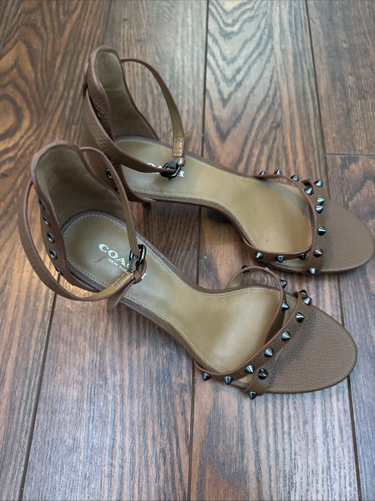 Coach Studded Kitten Heel Sandals In Leather Wome… - image 1