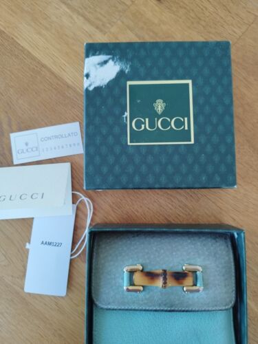 gucci leather wallet bamboo women authentic