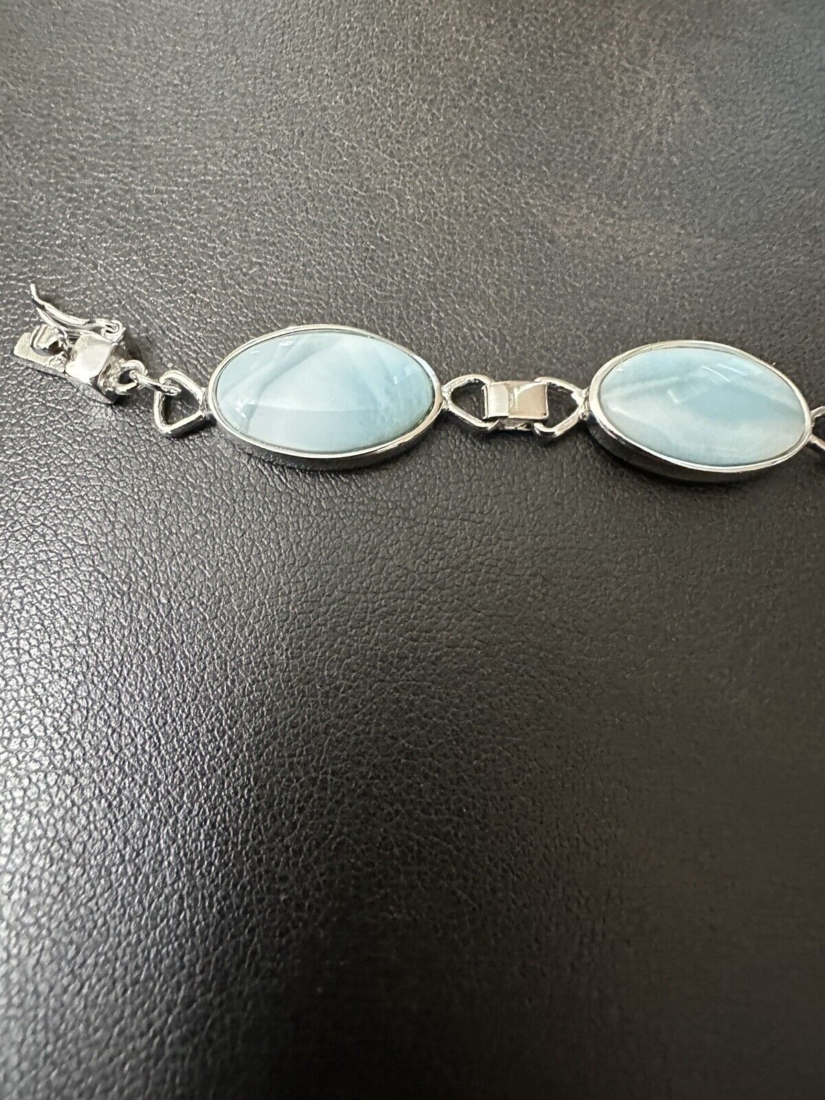 Vintage Sterling Silver 925 Larimar Stone Bracele… - image 4