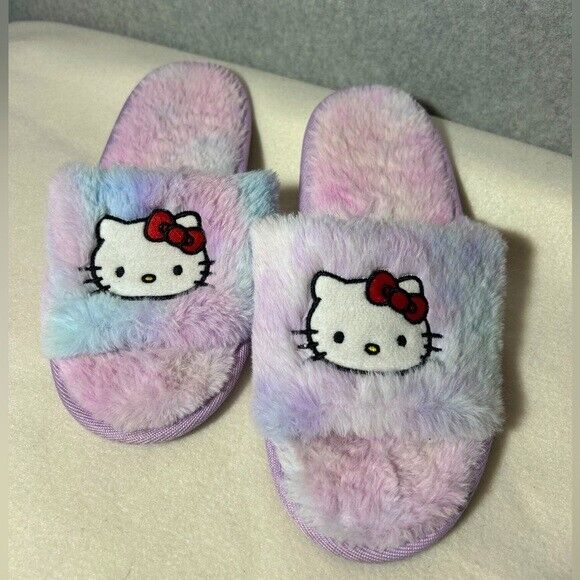 Women’s Large Pink & Blue Hello Kitty Slippers co… - image 2