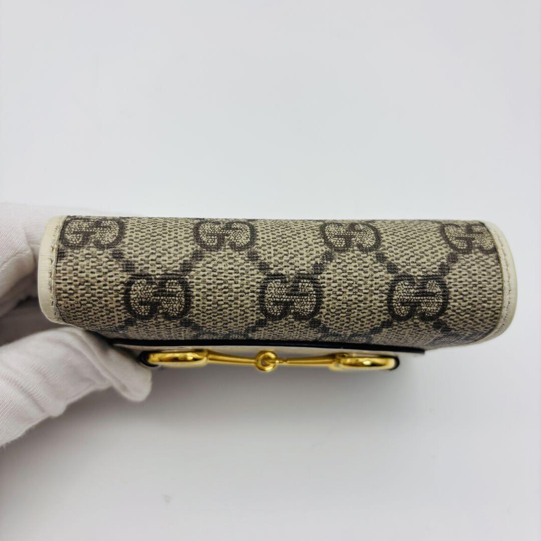 Gucci Bifold Wallet GG Supreme Horsebit Gold Hard… - image 3