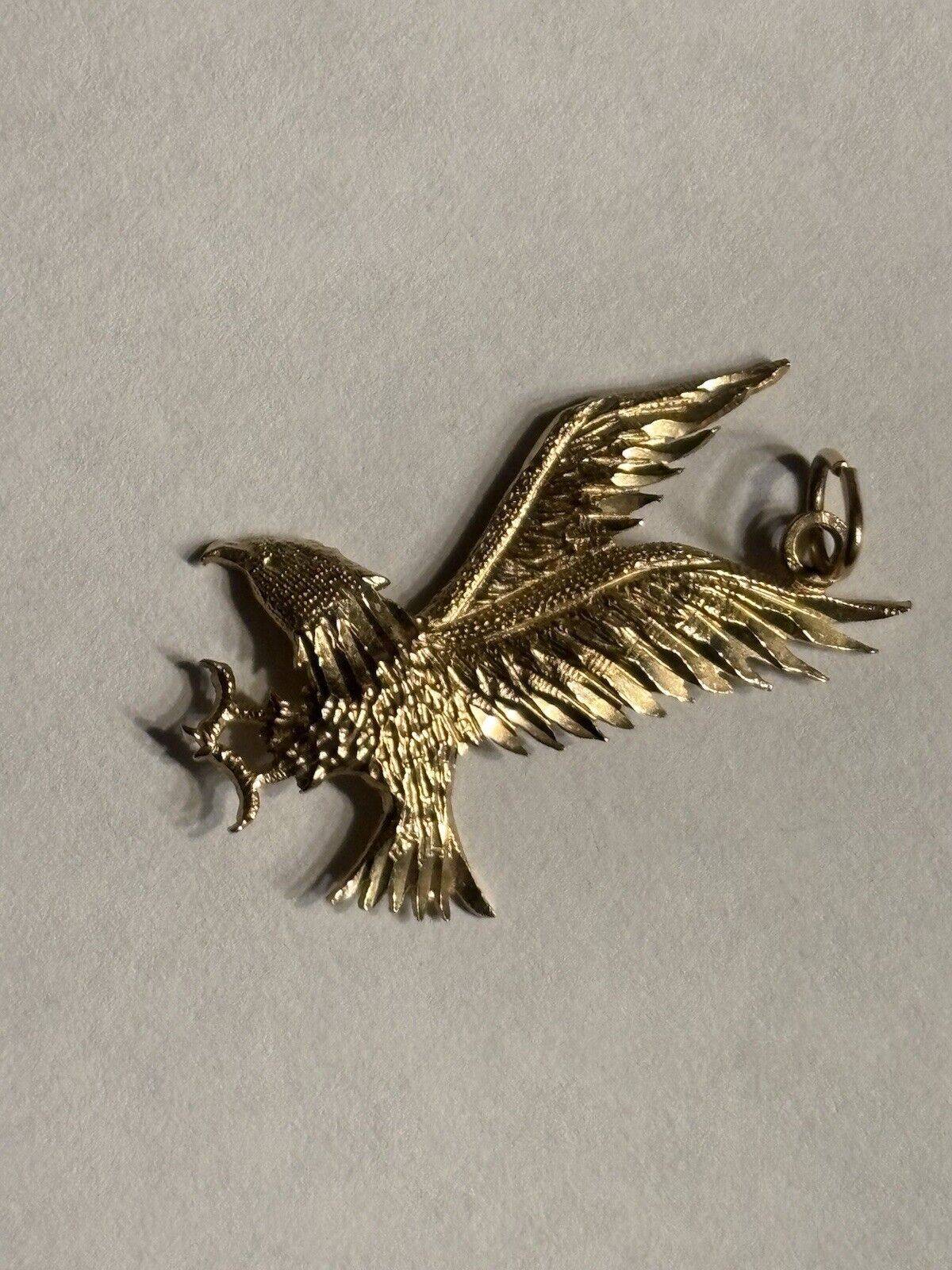 14K Yellow Gold Polished Eagle Charm Pendant - image 3