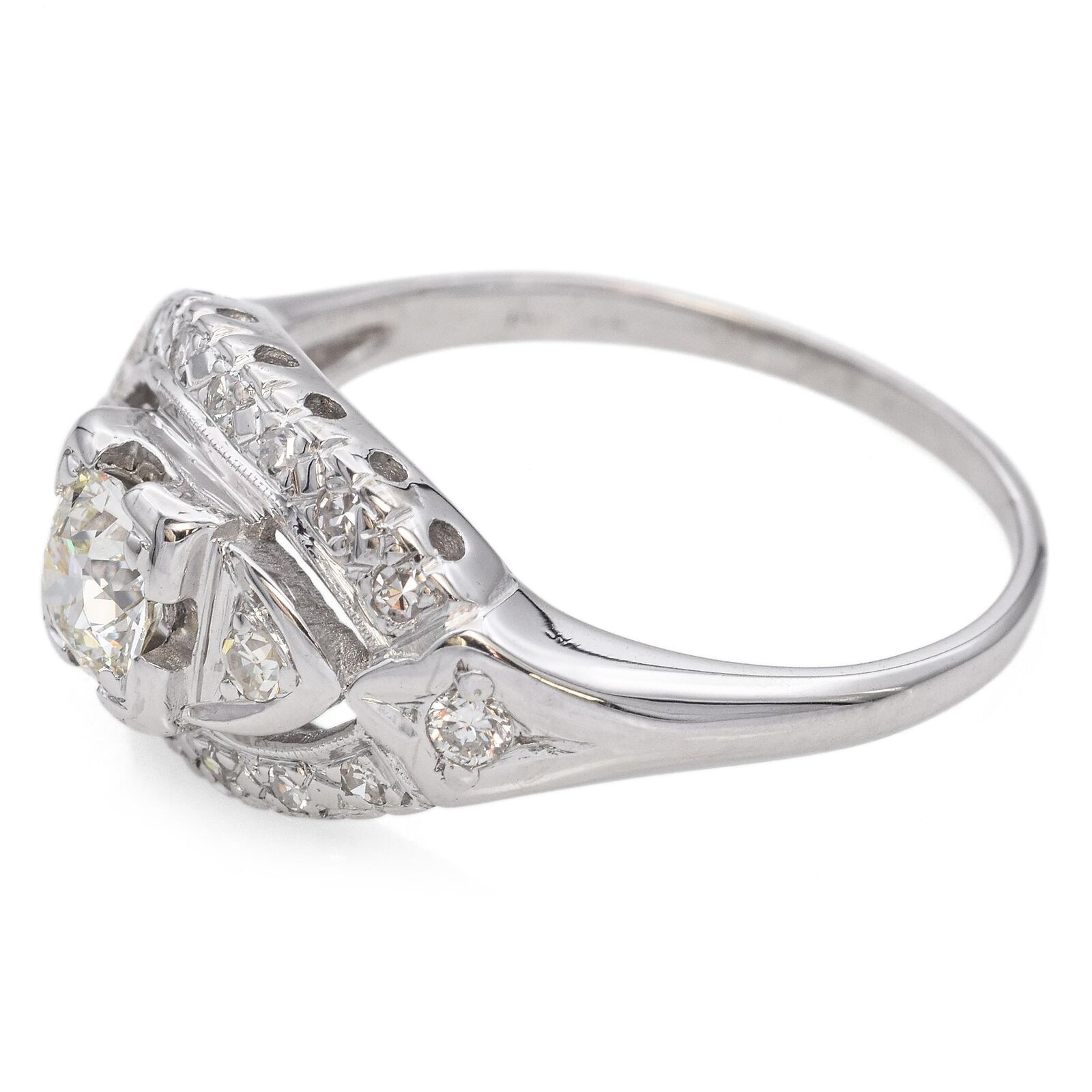 Antique 14k White Gold Old European Cut Diamond R… - image 3