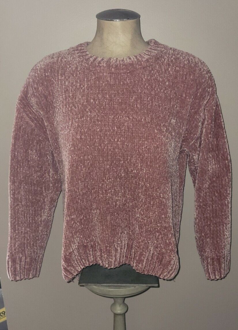 Cupio Rose Pink Chenille Cropped Sweater M Ladies… - image 2