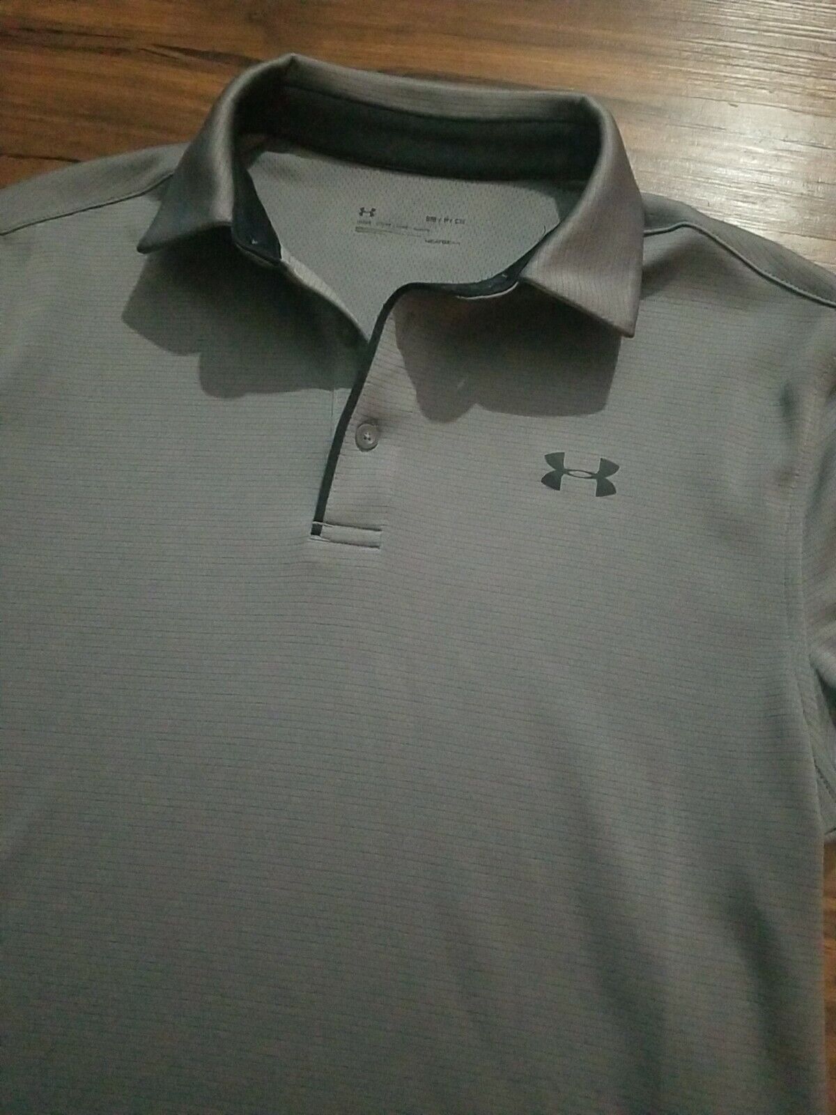 UNDER ARMOUR MENS SMALL GRAY POLO SHIRT - image 2