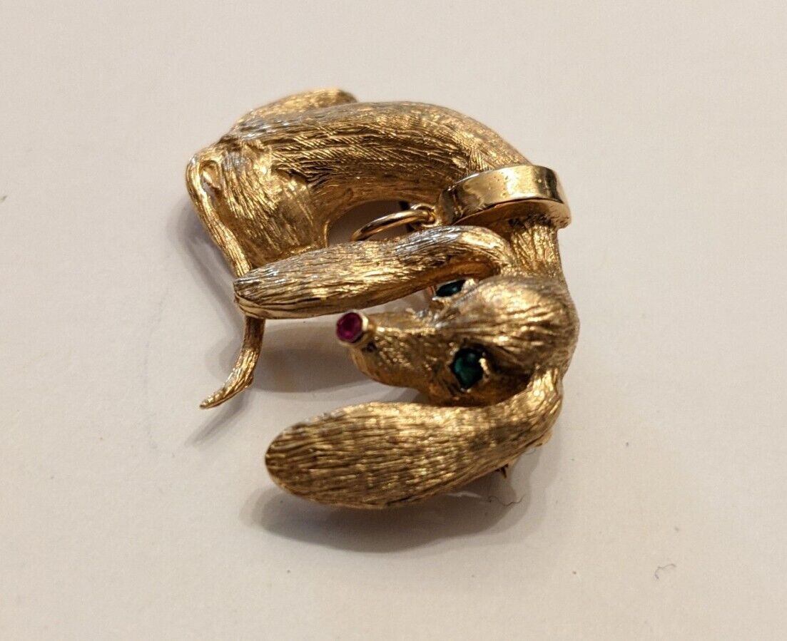 Dachshund 14kt Yellow Gold Brooch - image 2