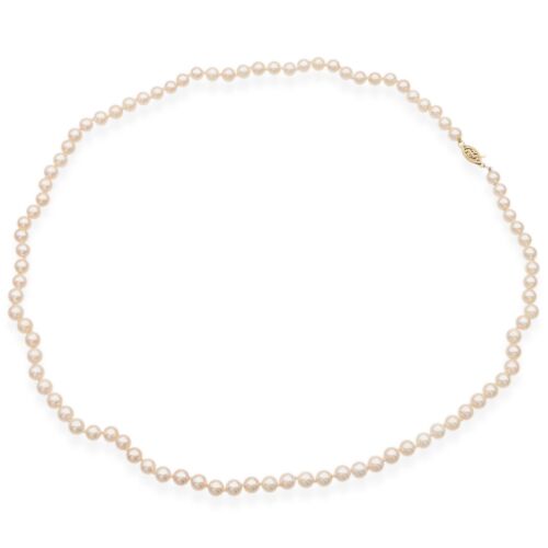 Vintage 14K Yellow Gold Pearl Beaded Strand Neckl… - image 1