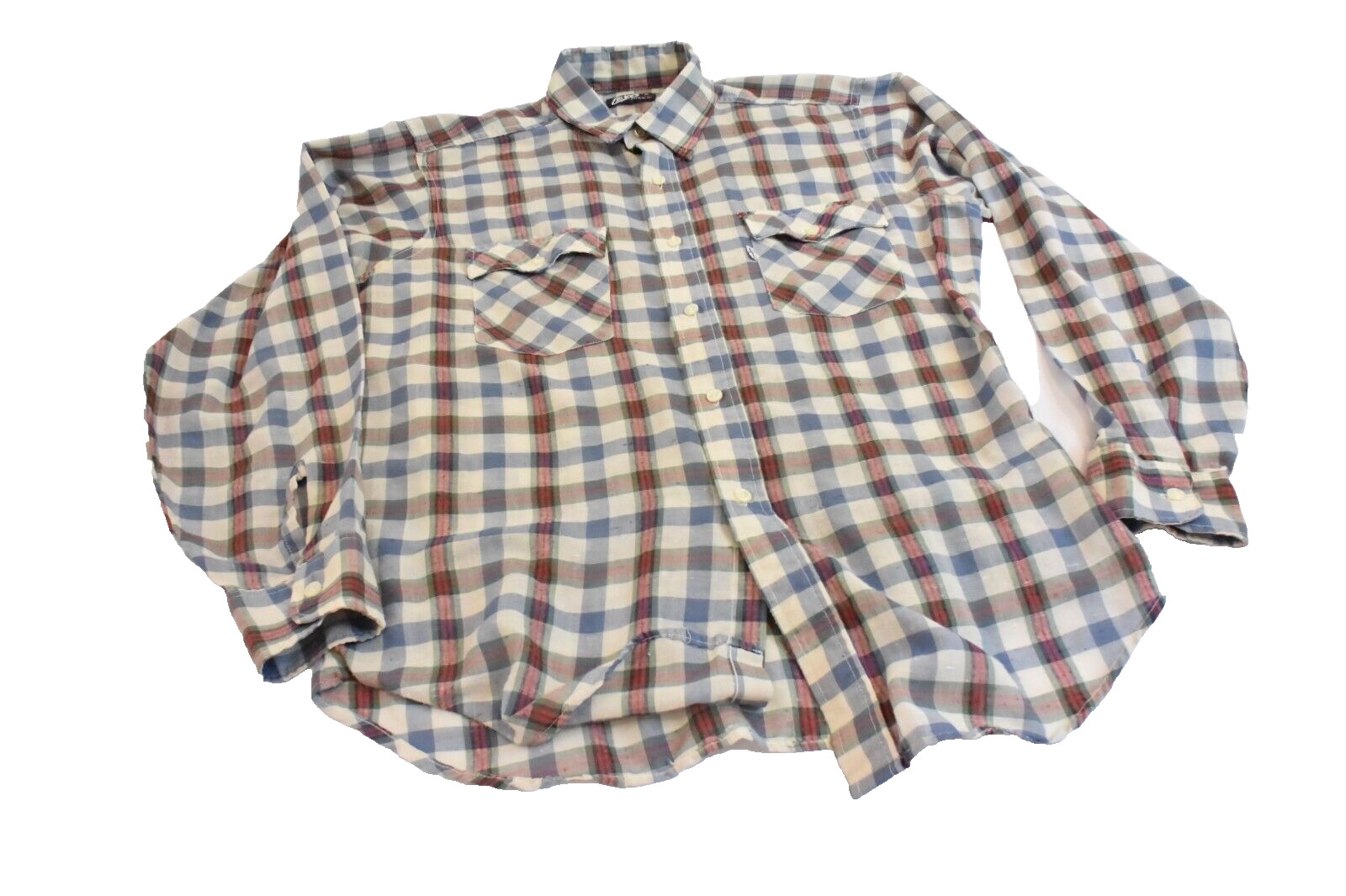 Levi’s Mens Vintage Plaid Button Down Shirt Top 1… - image 4