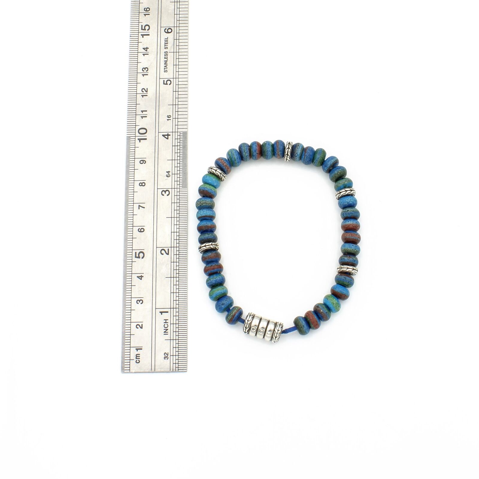 John Hardy 925 Bedeg Turquoise Calsilica Beaded B… - image 7