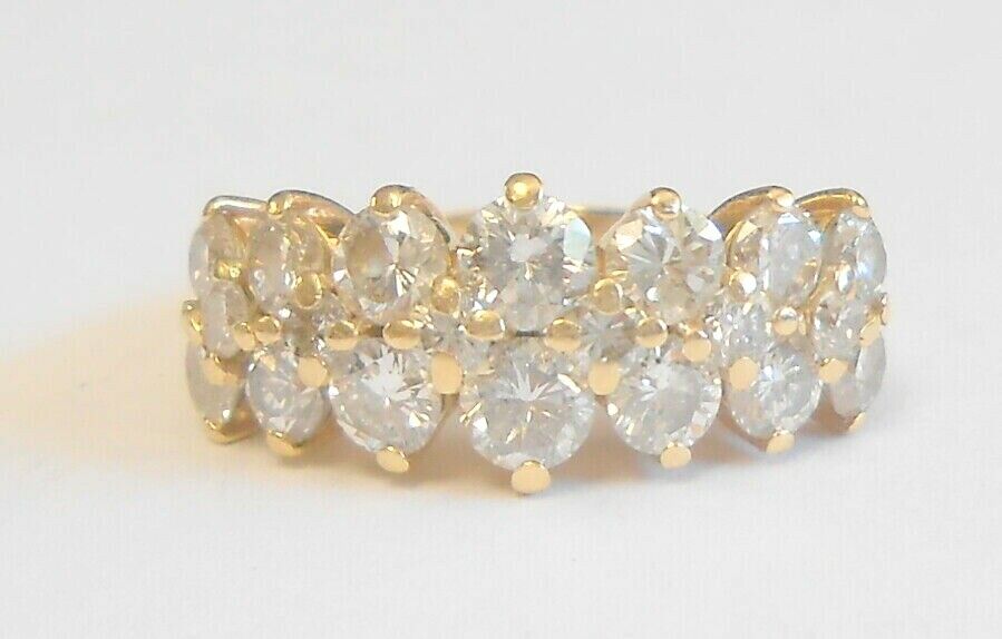 Stunning Vintage Triple Row Sparkling Diamonds 58… - image 2