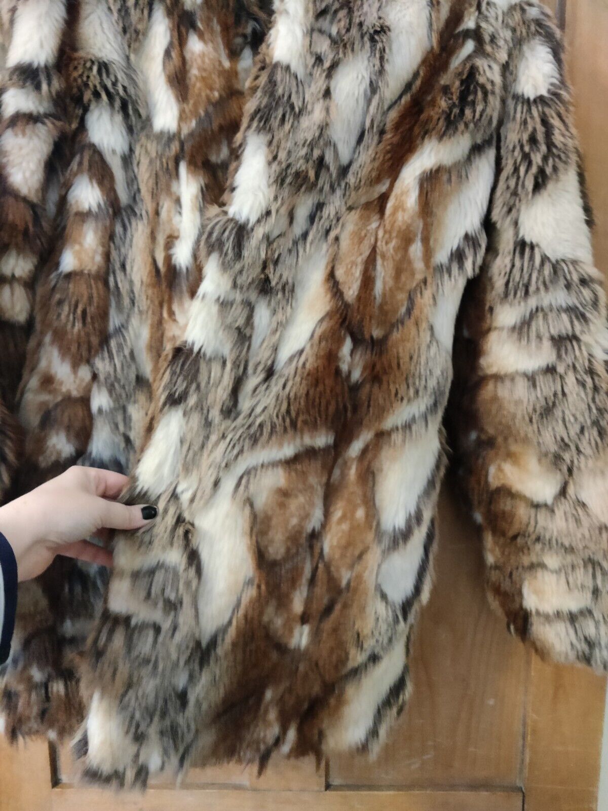 ASOS Faux Fur Shaggy Brown Jacket Coat Size 12 Mi… - image 7