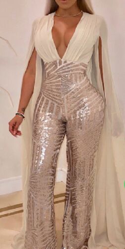 Sequin Backless V-neck Jumpsuit - image 1