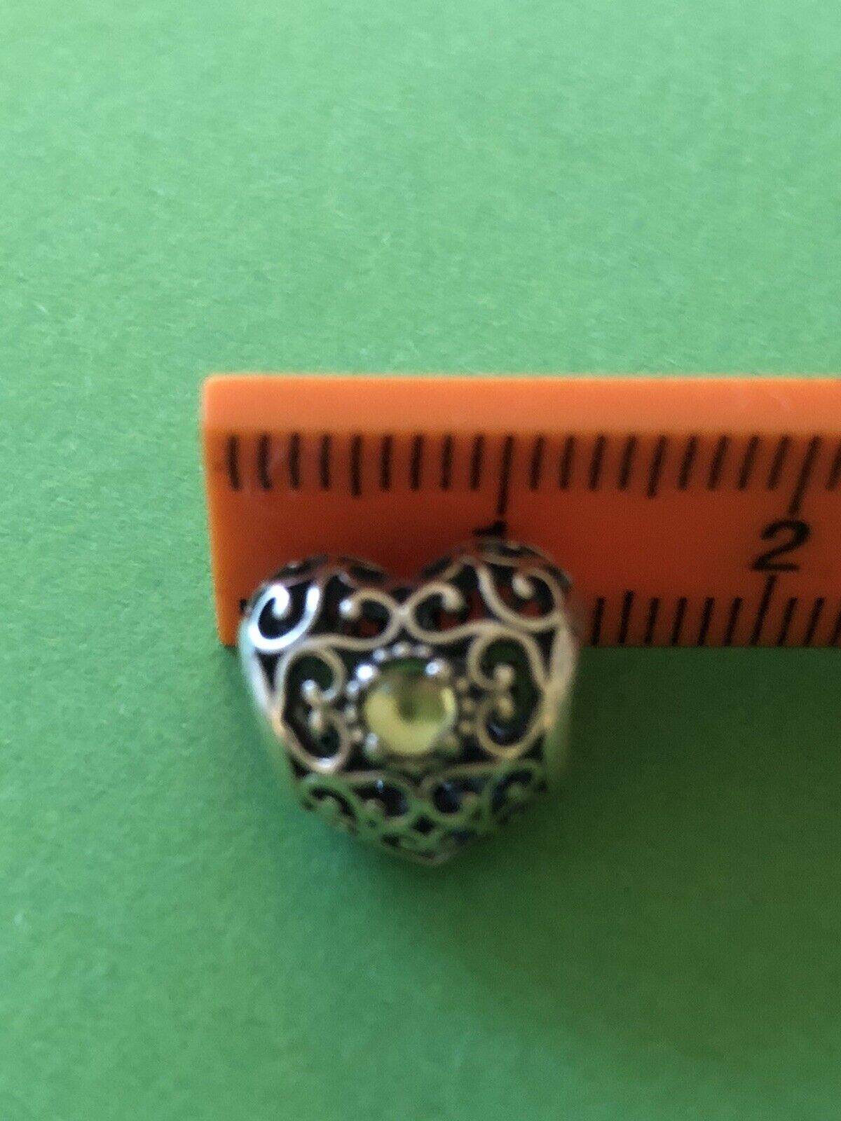 Pandora charm "heart" with green cubic zirconia 9… - image 4