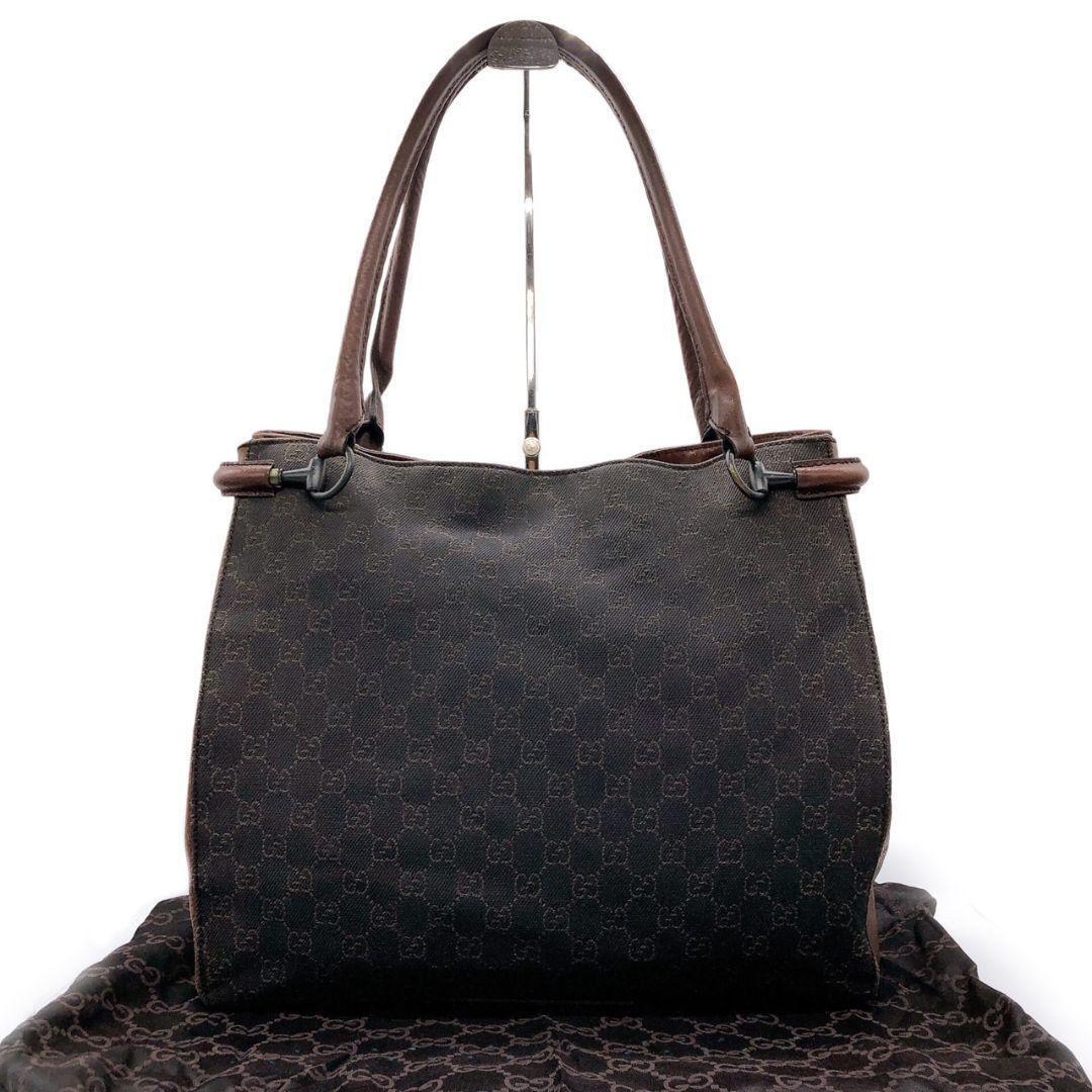 Gucci GG Canvas Tote Bag GG Capacity Brown Nylon … - image 12