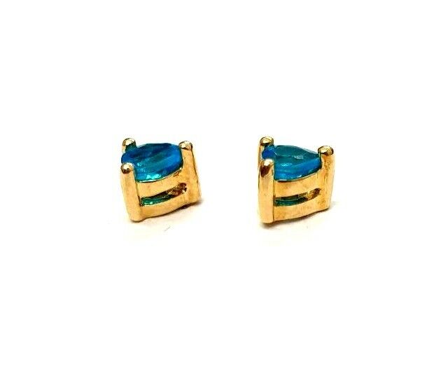 9ct Yellow Gold Apatite Stud Earrings, 0.8 Gram - image 4