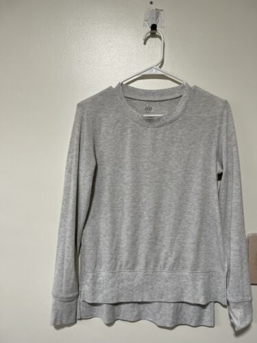 ALO Yoga Glimpse Gray Side Slit Sweatshirt Women’s