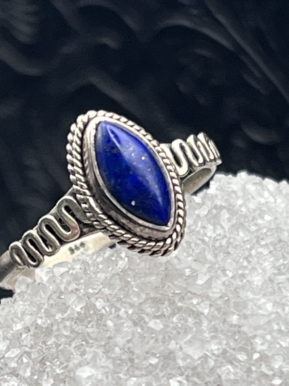 Gorgeous Lapis Lazulli Sterling Silver Ring 925 S… - image 5