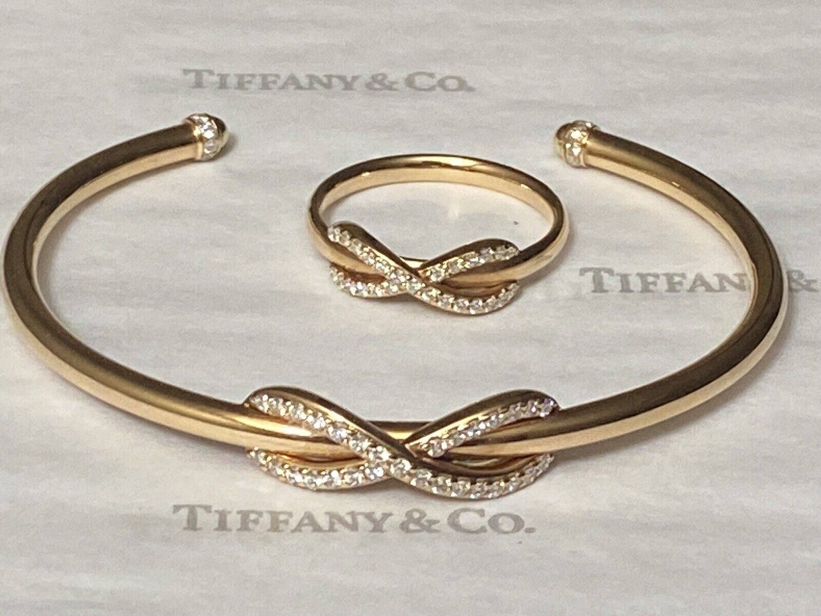 TIFFANY & CO~ Infinity  Diamond Cuff Bracelet ~ s… - image 2