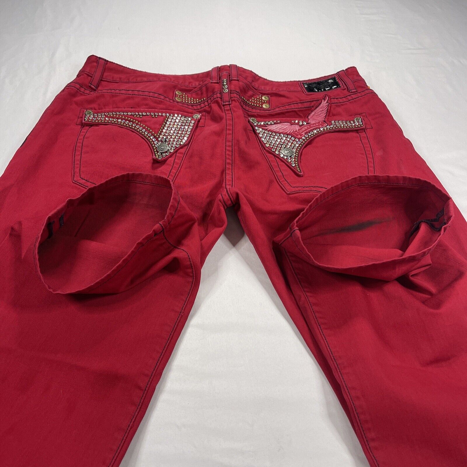 Robin’s Jean Men’s Red Sz 42 Studded Long Flap D5… - image 12