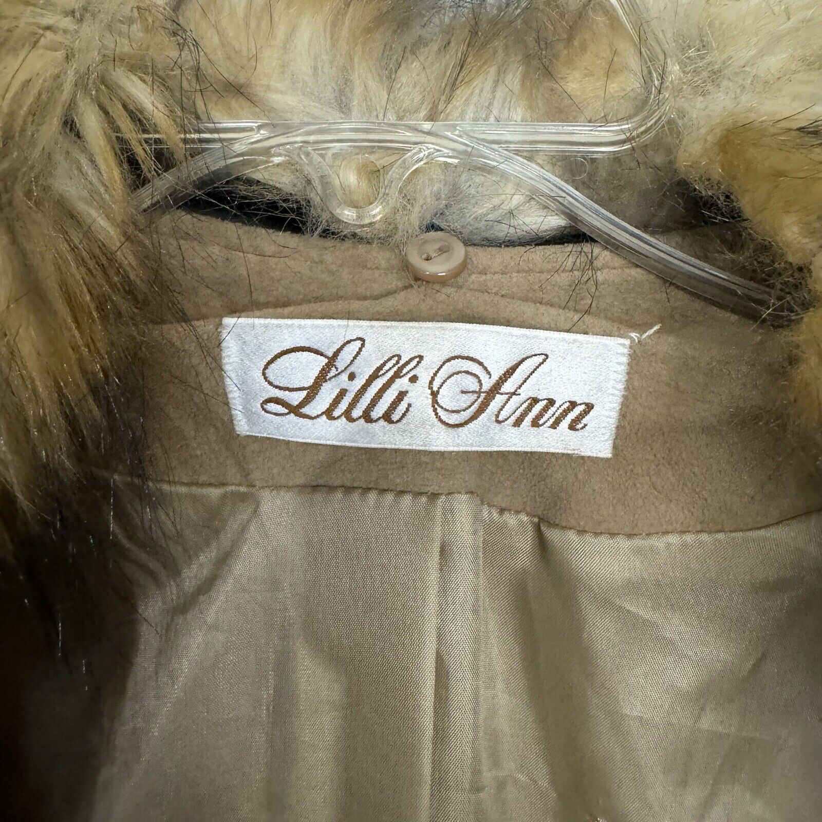 VTG Lilli Ann UltraSuede Jacket Coat Woman Tan Fa… - image 4